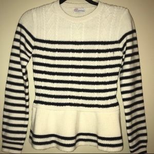 RED Valentino Peplum Striped Sweater
